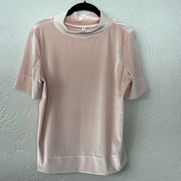 Anthropologie Krisha velvet short sleeve mockneck pullover top - Picture 4 of 11